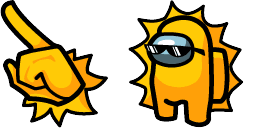 Cursor preview: Sun Thug Life Crewmate - 40 - cute-cursor.com