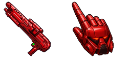 Cursor preview: Cute Dark Trooper Blaster Red - 35 - cute-cursor.com