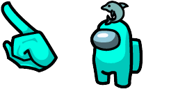 Cursor preview: Teal Dolphin Hat Crewmate - 1 - cute-cursor.com