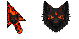 Cursor preview: Ember Flame Wolf - 1 - cute-cursor.com
