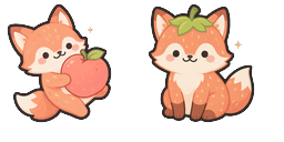 Cursor preview: Honey Fox Peach Cursor - 66 - cute-cursor.com