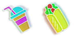 Cursor preview: Neon Milkshake Shawarma - 1 - cute-cursor.com