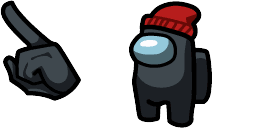 Cursor preview: Black Beanie Crewmate - 66 - cute-cursor.com