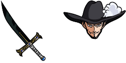 Cursor preview: Dracule Mihawk and Yoru - 1 - cute-cursor.com