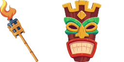 Cursor preview: Tiki Mask Torch - 9 - cute-cursor.com