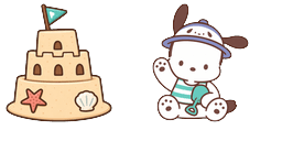 Cursor preview: Beach Pochacco - 1 - cute-cursor.com