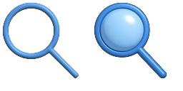 Cursor preview: 3D Blue Magnifying Glass - 1 - cute-cursor.com