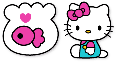Cursor preview: Cute Cursor Pack: Hello Kitty & Fish - 1 - cute-cursor.com