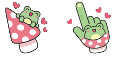 Cursor preview: Cute Frog Mushroom - 66 - cute-cursor.com