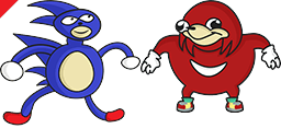 Cursor preview: Sanic Ugandan Knuckles - 1 - cute-cursor.com