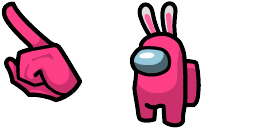 Cursor preview: Pink Rabbit Crewmate - 66 - cute-cursor.com