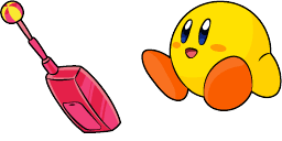 Cursor preview: Yellow Kirby - 1 - cute-cursor.com