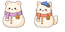 Cursor preview: Honey Bear Snowman Cursor - 1 - cute-cursor.com