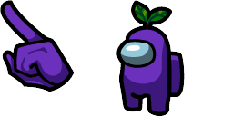 Cursor preview: Eggplant Crewmate - 66 - cute-cursor.com
