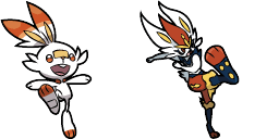 Cursor preview: Scorbunny and Cinderace - 1 - cute-cursor.com
