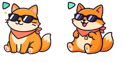 Cursor preview: Mango Fox Shades Cursor - 1 - cute-cursor.com