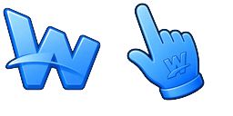 Cursor preview: Electric Blue W - 66 - cute-cursor.com