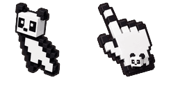 Cursor preview: Voxel Panda - 1 - cute-cursor.com
