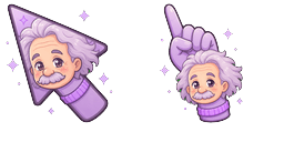 Cursor preview: Cute Einstein Lavender - 66 - cute-cursor.com
