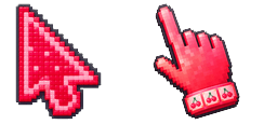 Cursor preview: 3D Cherry Pixel - 66 - cute-cursor.com