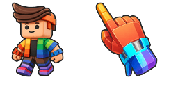Cursor preview: Cute Roblox Rainbow Gauntlet - 66 - cute-cursor.com