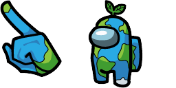 Cursor preview: Earthly Emotions Crewmate - 67 - cute-cursor.com