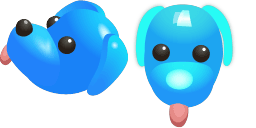Cursor preview: Blue Dog - 67 - cute-cursor.com