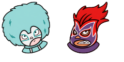 Cursor preview: Mucha Lucha Zero Kelvin and Pierre del Fuego - 66 - cute-cursor.com