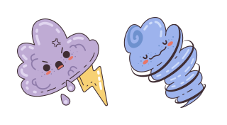 Cursor preview: Kawaii Thundercloud - 36 - cute-cursor.com
