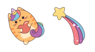 Cursor preview: Kawaii Cat Unicorn - 42 - cute-cursor.com